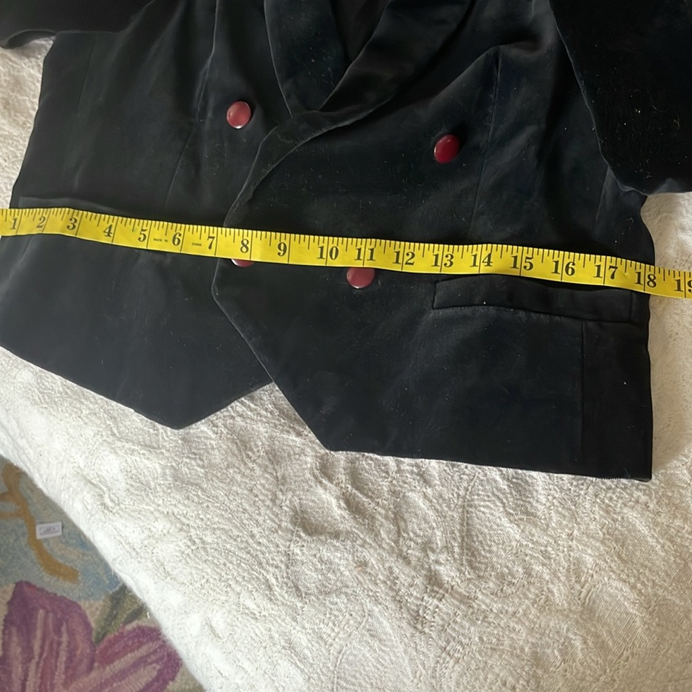 Vintage Chaus Double Breasted Black Velvet Lined Blazer size 12 - Picture 7 of 7